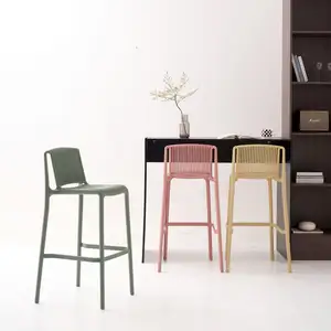 Modern design high stool kitchen bar chairs plastic bar chair for home and commercial