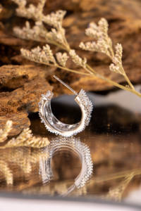 Pendentif en argent plaqué électrolytiquement en forme de C, style bohème, boucles d'oreilles pour femmes, zircon, mode haut de gamme, niche, pour les trajets quotidiens - Product Image 6