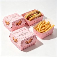 Boîtes d'emballage pour restauration rapide personnalisées en gros, boîtes à hamburgers, boîtes à frites et sacs repas de qualité alimentaire