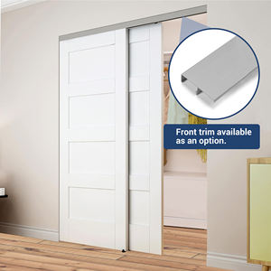 Kit perangkat keras pintu geser lemari jalur aluminium sistem Bypass untuk pintu lemari pakaian ganda - Product Image 2