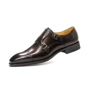 Chaussures habillées en cuir pour hommes, mocassins souples à bout pointu, chaussures de ville formelles, chaussures décontractées plates, mocassins de mode - Product Image 6