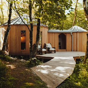 Vertical Barrel House Hemlock Spruce 2-4 Person Far Infrared Stove Unique Rooftop Terrace Panoramic Unique Rooftop Terrace - Product Image 2