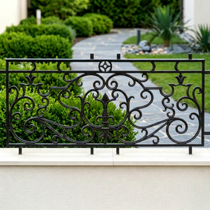 Custom Wrought Iron Balustrade Panel Forged <b>Steel</b> Scroll Handrail Decorative Stair Balcony <b>Railing</b> for Villa Hotel Apartment - Product Image 1