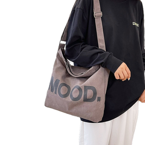 Fashionable Recycled Canvas Bucket Tote Handbag with Open Closure Letter Decoration Chain <strong>Strap</strong> <strong>Shoulder</strong> Carry Option 9L Unisex - Product Image 2