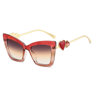 Lunettes de soleil œil de chat à monture complète en métal avec logo personnalisé, protection UV400, style unisexe, collection 2025 - Product Image 2