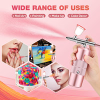 Mini aérographe sans fil Kit Nano Pistolet de pulvérisation pour cheveux Ongles Décoration de gâteau Maquillage-ABS Rechargeable Peinture Aérographe Compresseur