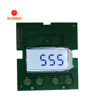 Módulo LCD de Segmentos Positivos FSTN XMCU SMS04184, Interfaz I2C, 4 Teclas Táctiles, Retroiluminación Blanca, 5V