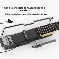 Guitare électrique silencieuse ALP FT221S portable et pliable, 6 cordes, micros actifs, pour débutants et professionnels