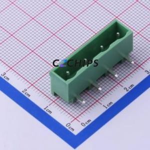 KF2EDGRC-7.62-4P Plug-in Terminal Block Bent Lead Through Hole,P=7.62mm Board-to-Board / Socket - Closed 1x4P 7.62mm Green - Product Image 1