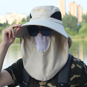 Sombrero de pescador transpirable para hombre con protección facial, protección solar, ala ancha, para pesca al aire libre - Product Image 2