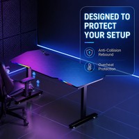 Bureau de jeu et d'apprentissage AOR Internet Cafe, silencieux, électrique, avec effets RGB multiples, design ergonomique, vente en gros usine