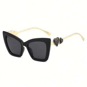 Lunettes de soleil œil de chat à monture large en métal avec logo personnalisé, protection UV400, pour femme, collection 2025 - Product Image 4