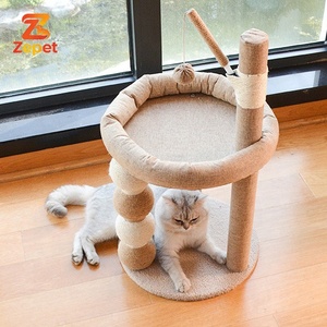 Cuccia per Gatti per Spazi Ristretti con Piattaforma Integrata per Salti, Tiragraffi in Sisal, Struttura per Arrampicata e Palla da Gioco per Gatti e Cani - Product Image 5