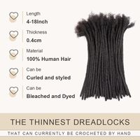 Estensioni Dreadlock 100% Capelli Umani Veri per Uomo/Donna, Treccine Fatte a Mano all'Uncinetto per Tutta la Testa, Dreadlock in Bulk con Ago