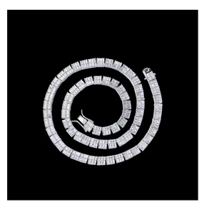 สร้อยคอเพชรโมอิสซาไนต์ทรงเหลี่ยมมรกต เครื่องประดับฮิปฮอป ความใสสูง หรูหรา แฟชั่นสำหรับทุกเพศ - Product Image 5