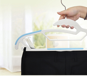 <span class=keywords><strong>Cintres</strong></span> transparents antidérapants en plastique usine, 10 pièces, <span class=keywords><strong>multiples</strong></span> accroche chromés pour vêtements - Product Image 3