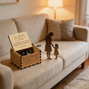 Caja de Música de Madera Grabada en Forma de Corazón de Venta Rápida - Material de Contrachapado de Álamo con Manivela, Duración de Sonido de 30s, Regalo Moderno para - Product Image 3