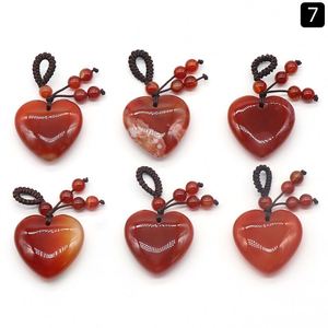 Agate Crystal 30mm Love Woven <b>Key</b> <b>Chain</b> Pendant Heart Natural Stone Heart Pendant <b>Key</b> <b>Chain</b> - Product Image 4