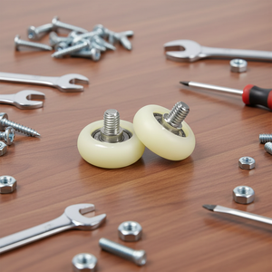 Roue à roulement sphérique <span class=keywords><strong>en</strong></span> caoutchouc avec axe, vis SS M4~M10, OD15~65mm - Product Image 1