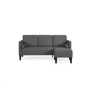 Dark Grey 2 Piece Living Room <b>Sofa</b> <b>Set</b> With Polyester Cushions Contemporary Modern Design - Product Image 1