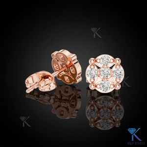 Lab Grown Diamond Brilliant Cut Classic Cluster <b>Stud</b> Earrings 5 Stone 14K/18K Solid Gold Fine Women's Jewelry Wedding Engagement - Product Image 3
