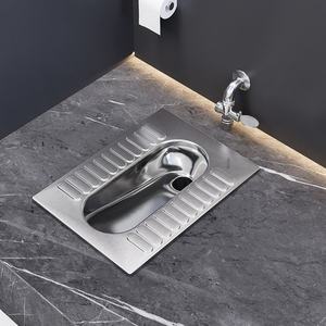 Urinario de Acero Inoxidable Montado en el Suelo con Tanque Oculto, Descarga Sifónica, Diseño Industrial, para Uso en Baños - Product Image 4