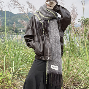 Khăn choàng tua rua dày dặn phong cách Hàn Quốc cao cấp mùa thu đông dành cho nam và nữ được làm bằng khăn quàng cổ phù hợp với mọi phong cách - Product Image 3