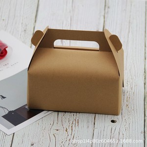 Boîte à gâteau en papier kraft Lien Sheng, emballage portable à emporter, impression personnalisée, boîte en carton blanc, noir, brun pour la pâtisserie - Product Image 4