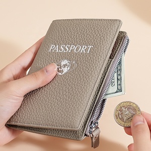 Đa chức năng da chính hãng RFID dây kéo Ví bảo vệ trường hợp hộ chiếu và ID Bag với chủ thẻ cho du lịch - Product Image 4