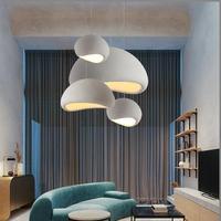 Lustre en résine ovale moderne de style japonais pour salon d'hôtel, bar, café, lumière Wabi Sabi, lumière pendante LED Japandi en béton