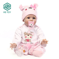 HS Simulations puppen Munecas-Silicona-Echte schöne wieder geborene Babypuppen-Krippen form mit 55CM
