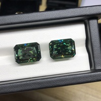Moissanite de taille personnalisée, grande taille, 10 à 100 carats, taille glace pilée, couleur verte naturelle, ovale, coussin, radiant, taille fantaisie, pierres précieuses en vrac certifiées