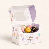Individuelle Cake-Pop-Box mit Fenster & Bandverschluss Öko-Kraftpapier-Verpackung für Bäckerei, Hochzeit & Events