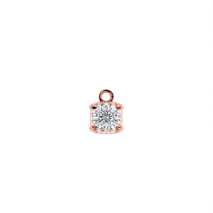 Pendentif en or rose E2460 avec diamant rond taille brillant, couleur G, pierre naturelle, style classique, unisexe, pour tous les jours - Product Image 1