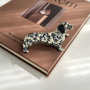 Jepit Rambut Akrilik Kartun Anjing <span class=keywords><strong>Dachshund</strong></span> Lucu Kreatif, Jepit Rambut Hiu Berbintik yang Menggemaskan - Product Image 5