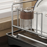 Égouttoir de cuisine en acier inoxydable pour la vaisselle, avec fonction de drainage et de séchage