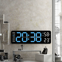 Jam Alarm LED Digital, LED Digital baru 2024, daya USB, jam meja Desktop elektrik, menampilkan lampu belakang, suhu, elektronik
