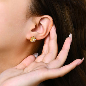 Bông tai đồ trang sức mỹ D màu vvs moissanite đá quý bông tai vòng ngọc trai nước ngọt 925 Sterling Bạc Quà Tặng Chất lượng cao - Product Image 4