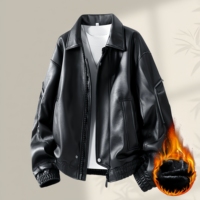 Veste de pilote pour homme avec logo personnalisable, taille plus, respirante, coupe-vent, veste en PU pour moto, veste décontractée d'hiver, résistante au froid