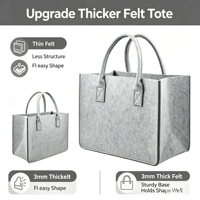 Sac fourre-tout en feutre multifonctionnel, portable, grande capacité, géométrique, personnalisable, pochette de rangement, voyage, tendance, durable
