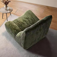 Fauteuil paresseux individuel en velours rembourré pour salon, style moderne JP, confortable, fauteuil d'appoint au sol