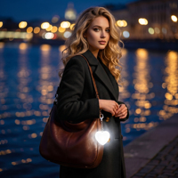 Lámpara de Bolso Moderna con Sensor Táctil, Carga USB, Forma de Corazón y Estrella, Apagado Automático en 15s, Accesorio para Bolso