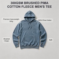 Sweat à capuche en molleton 100 % coton Pima brossé 300 GSM, doux et chaud, pour homme, design personnalisé, vente en gros, style décontracté et frais