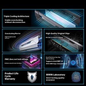 Biwei HX100 memori Pat 32G atau 48G setelan <span class=keywords><strong>Ddr</strong></span> 5 6000Mhz Cl28 Desktop Wukong rompi kinerja tinggi - Product Image 3