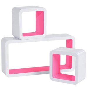 Le salon décoré trois pièces ensembles d'étagère <span class=keywords><strong>cube</strong></span> murale carrée et <span class=keywords><strong>rectangulaire</strong></span> - Product Image 1
