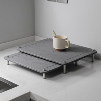 Lot de 2 tapis de séchage pour vaisselle en pierre pour comptoir de cuisine, extensibles, absorbants, à séchage rapide, en terre de diatomée