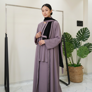 Abaya de mariage en polyester respirant, faite à la main, anti-rides, style turc, col en V, motif floral, best-seller pour femmes de Dubaï - Product Image 2