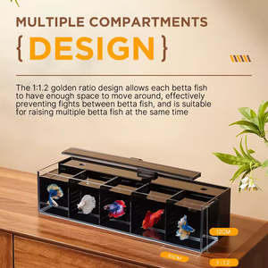 <span class=keywords><strong>Acquario</strong></span> per Betta in Vetro Ultra Bianco, Vasca per Pesci Piccoli con Isolamento, Combinazione Multi-Griglia, Filtro Senza Cambio <span class=keywords><strong>d</strong></span>'<span class=keywords><strong>Acqua</strong></span> - Product Image 2