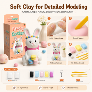 Kit de Arcilla Seca al Aire para Manualidades de Pascua al por Mayor - Set de Arcilla de Modelar No Tóxica con Temática de Conejitos para Niños, Regalo y Decoración Festiva Todo en Uno, OEM - Product Image 5