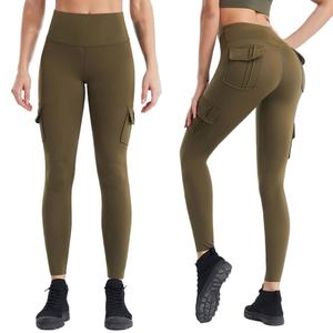 Pantalons de sport ajustés pour femmes, taille haute, pour le yoga, de haute qualité, pantalons cargo de course pour femmes - Product Image 1